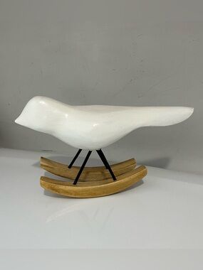 West Elm Wooden Bird on Rockers ~ White